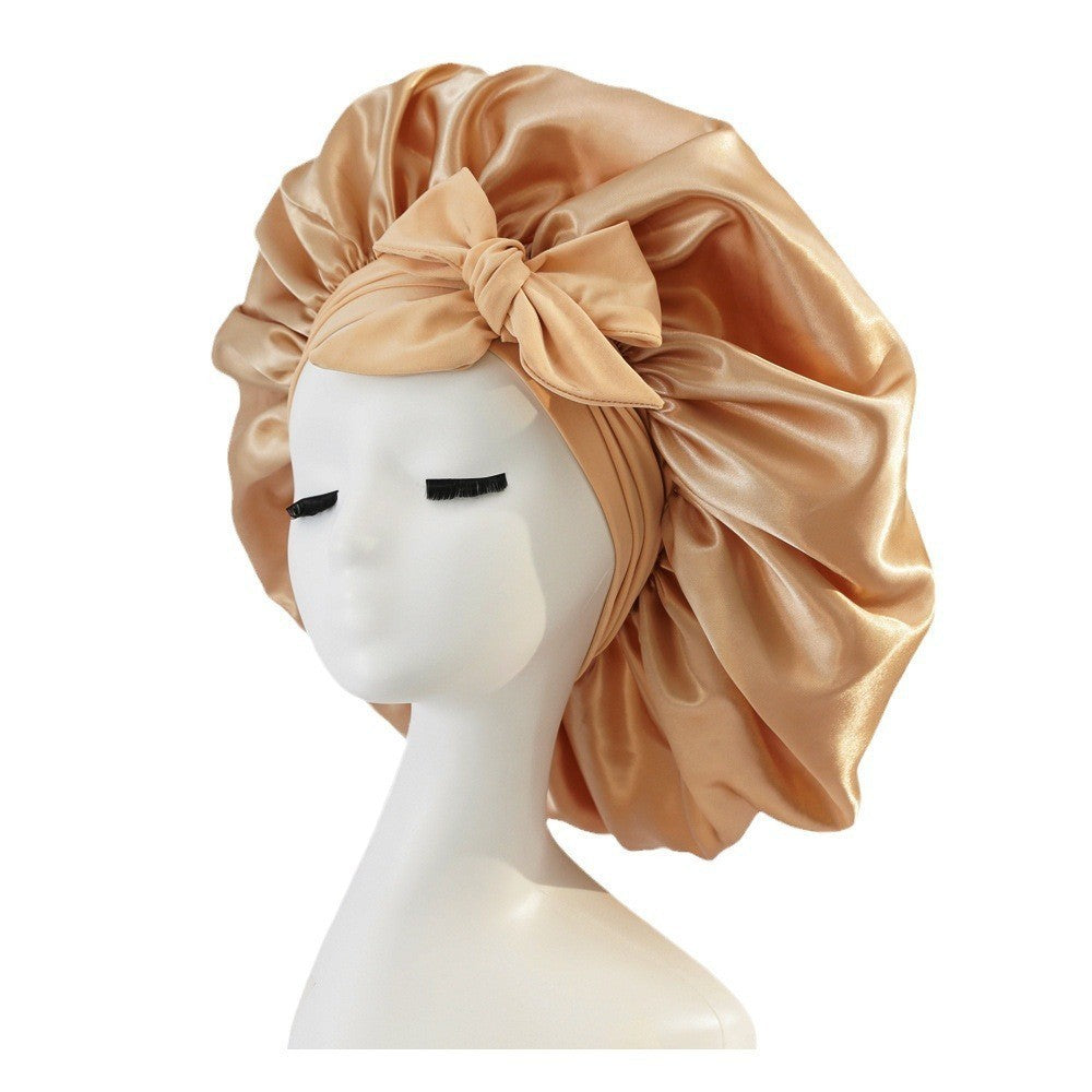 New Silk Bonnet For Sleeping Women, With Tie Band