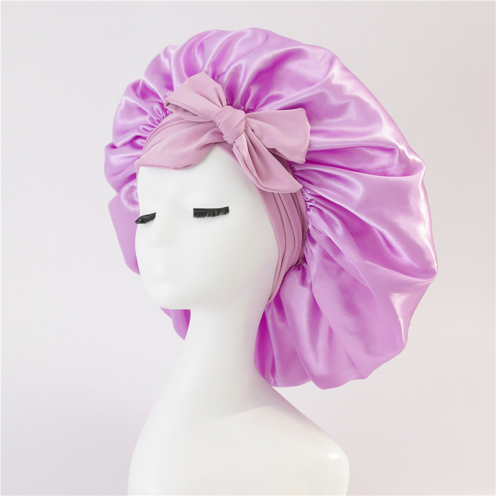 New Silk Bonnet For Sleeping Women, With Tie Band