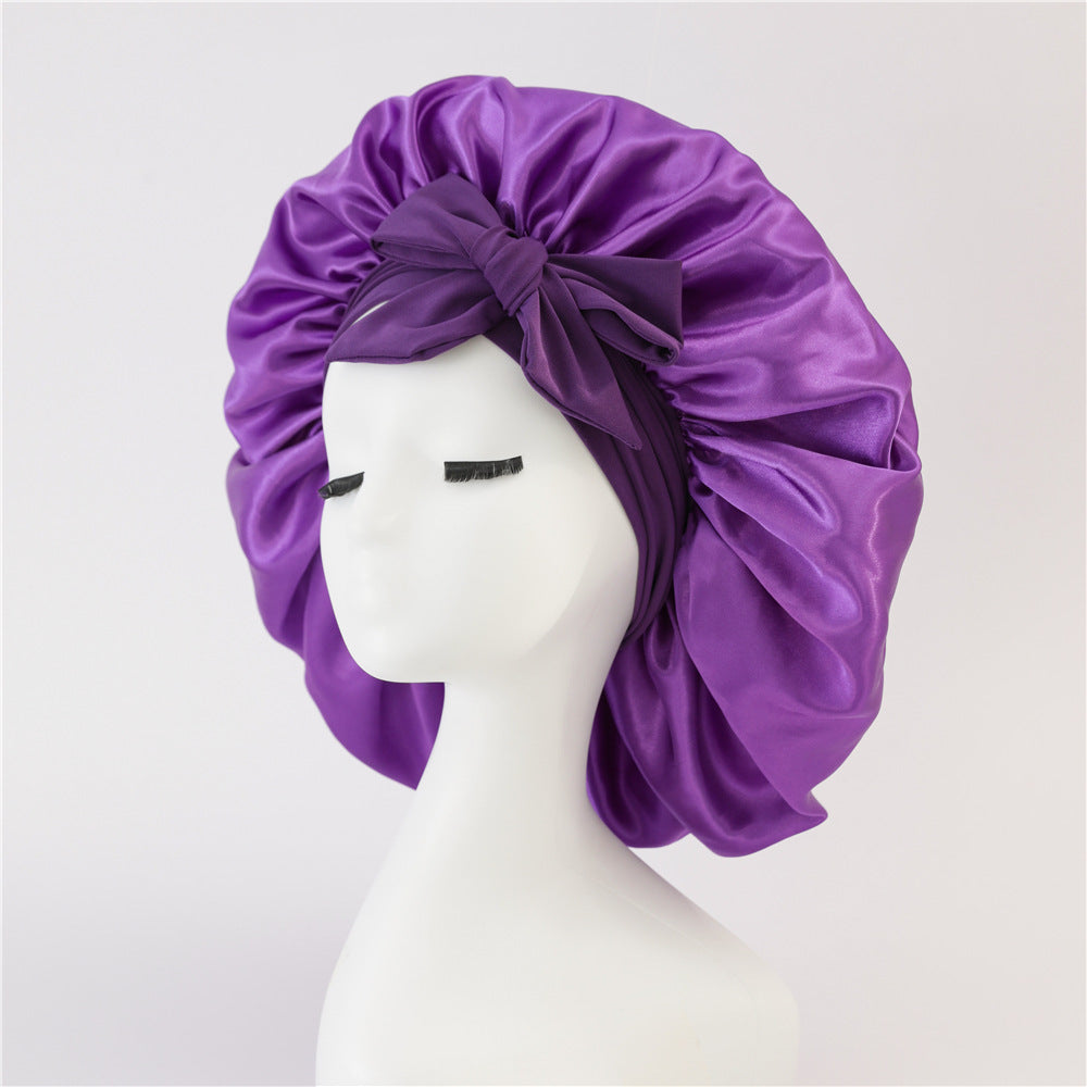 New Silk Bonnet For Sleeping Women, With Tie Band