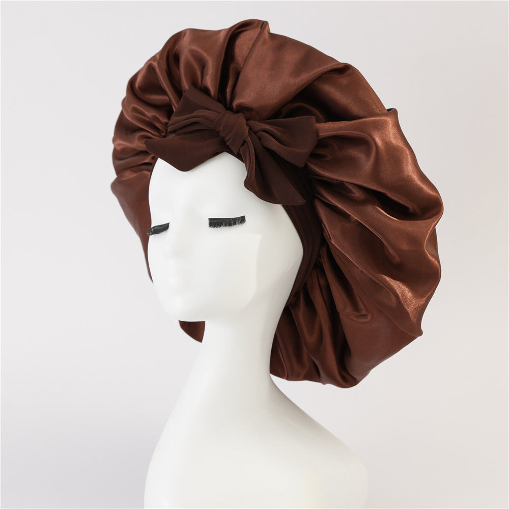 New Silk Bonnet For Sleeping Women, With Tie Band