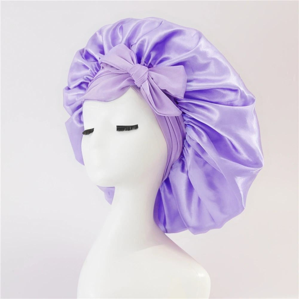 New Silk Bonnet For Sleeping Women, With Tie Band