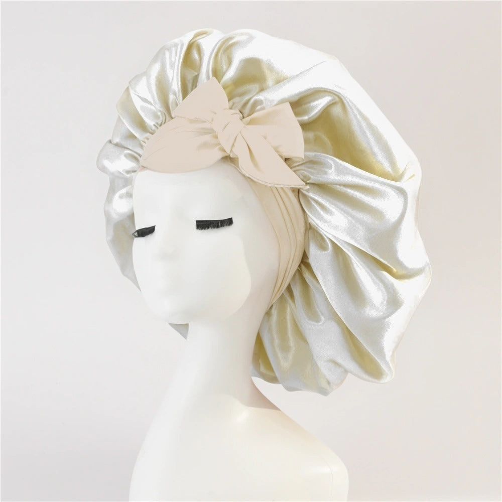 New Silk Bonnet For Sleeping Women, With Tie Band