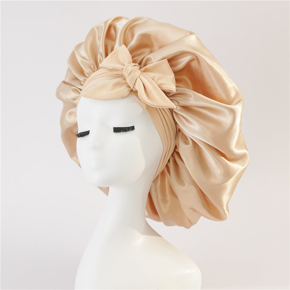 New Silk Bonnet For Sleeping Women, With Tie Band