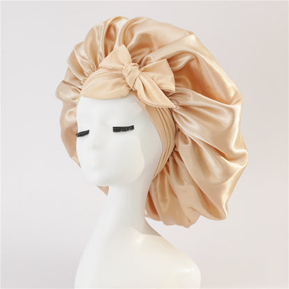 New Silk Bonnet For Sleeping Women, With Tie Band