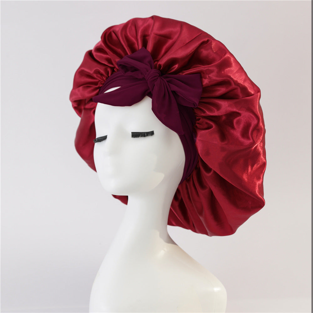 New Silk Bonnet For Sleeping Women, With Tie Band