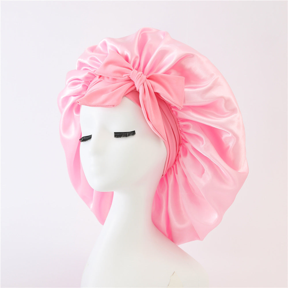 New Silk Bonnet For Sleeping Women, With Tie Band