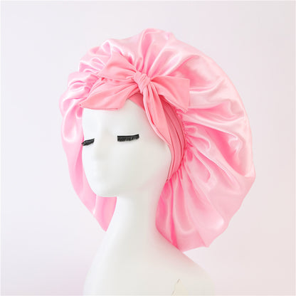 New Silk Bonnet For Sleeping Women, With Tie Band