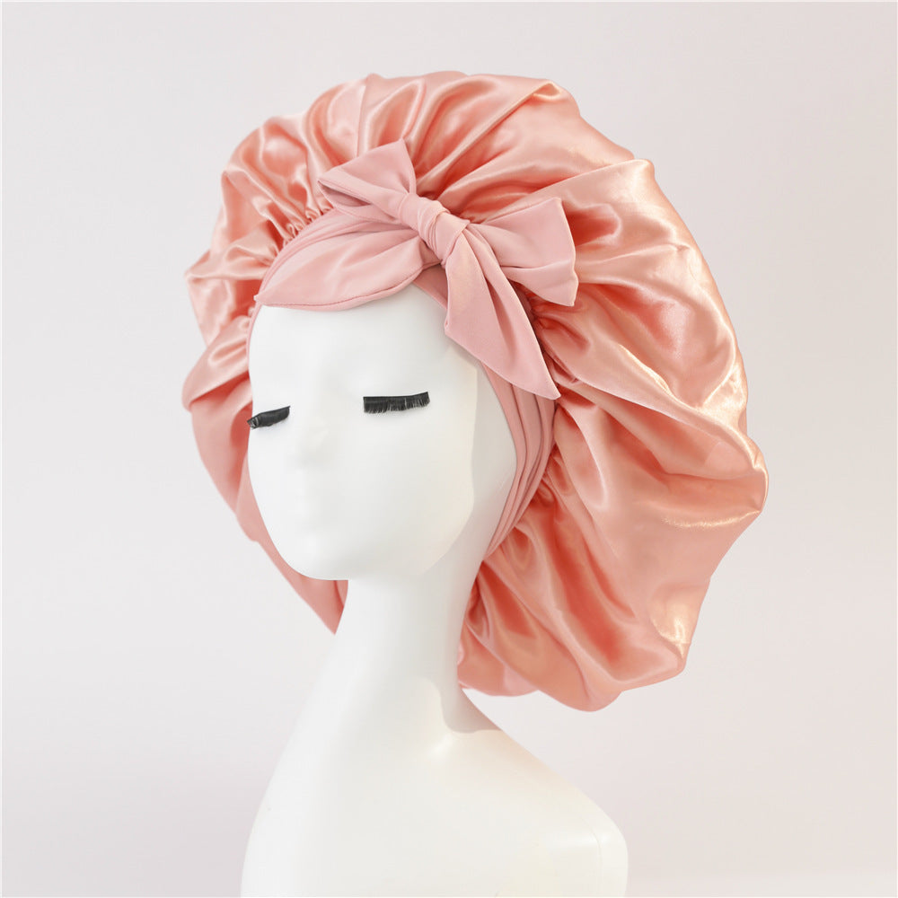 New Silk Bonnet For Sleeping Women, With Tie Band