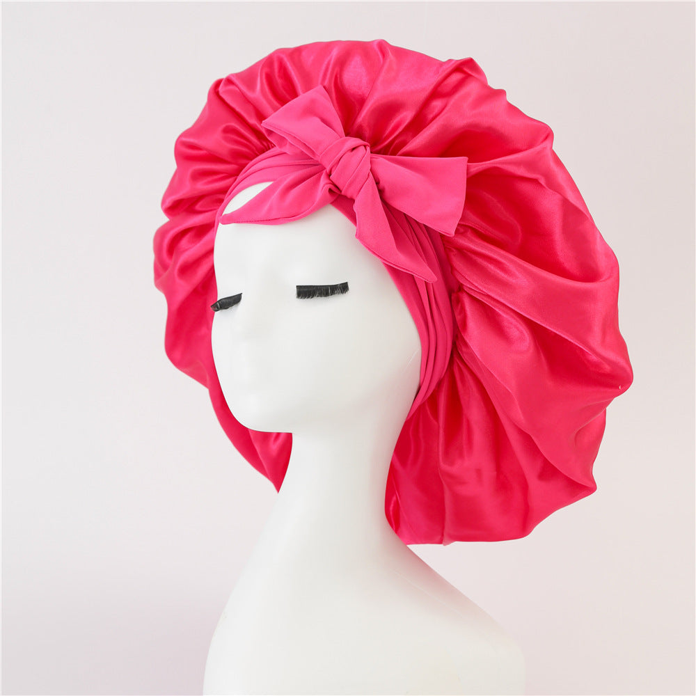 New Silk Bonnet For Sleeping Women, With Tie Band