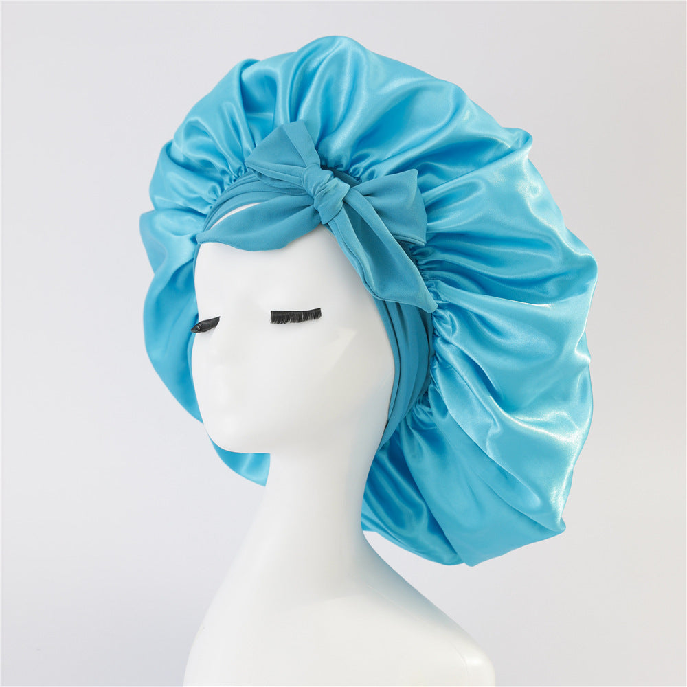 New Silk Bonnet For Sleeping Women, With Tie Band