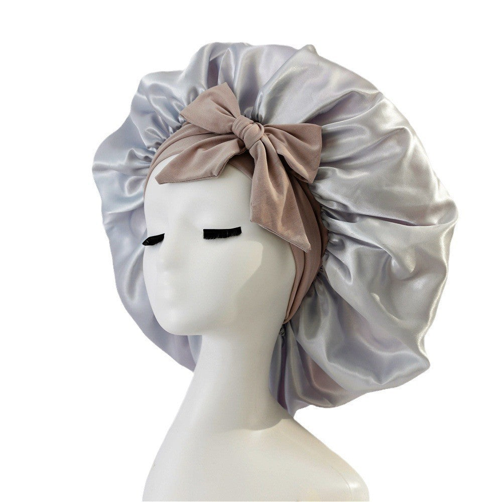 New Silk Bonnet For Sleeping Women, With Tie Band